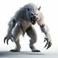 Fierce White Werewolf Mythological 8k 3d Art With Sharp Humor