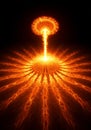 Fiery Abstract Energy Explosion with Orange Glow Royalty Free Stock Photo