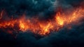 Fiery Abstract Flames Against Dark Clouds Royalty Free Stock Photo
