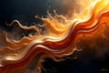 Fiery Abstract Flow of Liquid Gold Royalty Free Stock Photo