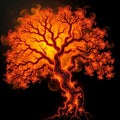 Fiery Abstract Tree of Life Royalty Free Stock Photo