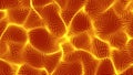 Fiery abstract waves background - shape made of dots