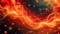 Fiery Abstract Waves: Glowing Orange and Red Energy Swirls