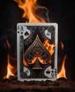 Fiery Ace of Spades Art Royalty Free Stock Photo