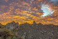 Fiery Arizona sunset over the Mcdowell Mountains in North Scottsdale, AZ