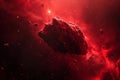 Fiery Asteroid red cinematic. Generate AI Royalty Free Stock Photo