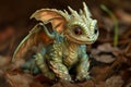 Fiery Baby dragon. Generate Ai