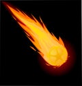 Fiery ball on the black background Royalty Free Stock Photo
