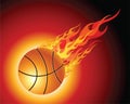 Fiery basketball ball