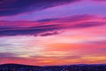 Fiery beautiful orange sunset. Early morning colorful sunrise, Russia. Colorful sky after sunset. Evening sky background