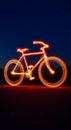 Fiery Bicycle Light Painting Under a Starry Night Royalty Free Stock Photo
