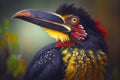 Fiery billed Aracari bird toucan