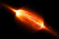 Fiery bipolar glowing magnetic field with plasma in space Royalty Free Stock Photo