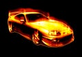 Fiery Blazing Sports Car Royalty Free Stock Photo