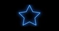 Fiery blue star on a black background. Abstract hot bright particle star shape, flame frame. a burning outline of a star Royalty Free Stock Photo