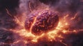 Brain on Fire: Creative Concept Royalty Free Stock Photo