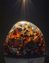 Fiery Brecciated Jasper Glowing from Within Royalty Free Stock Photo