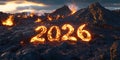 Fiery 2026 A Burning Vision of the Future Royalty Free Stock Photo