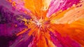 A fiery burst of oranges pinks and purples creates an abstract explosion of color