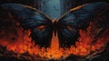 Fiery Butterfly: A Dystopian Realism Concept Art Of Deathcore