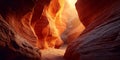 Fiery Canyon Vibrant Sunlight in a Narrow Gorge Royalty Free Stock Photo
