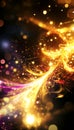 Fiery Celestial Dance Cosmic Energy Orbits Unveiling A Mystical Core of Light and Mystery Royalty Free Stock Photo