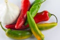 Fiery Chillies and aromatic Garlic Royalty Free Stock Photo