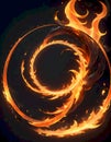 Fiery Circle Glow, Generative AI