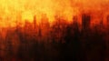 Fiery City Skyline at Sunset Abstract Grunge Texture Royalty Free Stock Photo