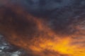 Fiery clouds. Sunset light. Orange sky. Landscape sunset colors Royalty Free Stock Photo