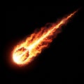 Fiery comet flame trail falling through space isolated dramatic fire energy effect Royalty Free Stock Photo