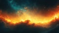 Fiery cosmic clouds ignite the night sky Royalty Free Stock Photo