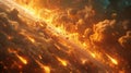 Fiery Cosmic Collision - Generative AI