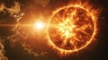 Fiery Cosmic Sun Explosion In Space Royalty Free Stock Photo