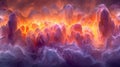 Fiery crystal landscape - generative ai Royalty Free Stock Photo