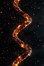 Fiery DNA helix abstract background