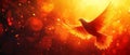 Fiery Dove In Flight Royalty Free Stock Photo