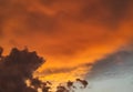 Fiery dramatic sky after the storm Royalty Free Stock Photo