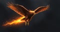 Fiery Eagle in Flight Ã¢â¬\' Fantasy Digital Illustration Royalty Free Stock Photo