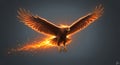 Fiery Eagle in Flight Ã¢â¬\' Fantasy Digital Illustration Royalty Free Stock Photo