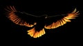 Fiery Eagle Soaring Night Sky, Graphic Design Royalty Free Stock Photo