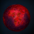 Fiery Earth globe puzzle. Apocalipse concept. Vulcano and drought.