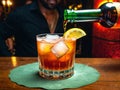 Fiery Elixir Sazerac Ignites the Night at a New Orleans Countdown Party.AI Generated