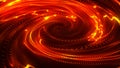 Fiery Energy Vortex. Red liquid hypnotic looped aqua swirl turning. Luminous whirlpool. Abstract digital swirl. Motion