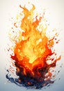 Fiery Explosion Background With Blue Flame