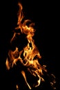Fiery explosion background. Flames on black backdrop. Fire texture. Blazing fire. Flame pattern. Intense burning fire texture for Royalty Free Stock Photo