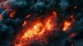 Fiery Explosion With Dark Smoke Royalty Free Stock Photo