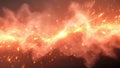 Fiery explosion of orange smoke and bright sparks in abstract motion Royalty Free Stock Photo