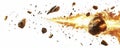 Fiery Explosion with Rocks and Debris on White Background Royalty Free Stock Photo