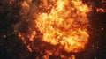 A fiery explosion in the sky with a lot of smoke and fire Royalty Free Stock Photo